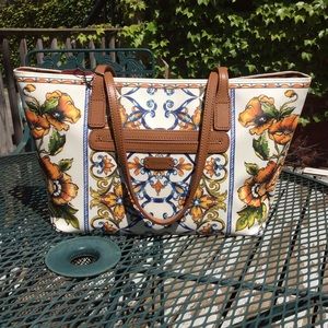 Floral leather Brighton handbag